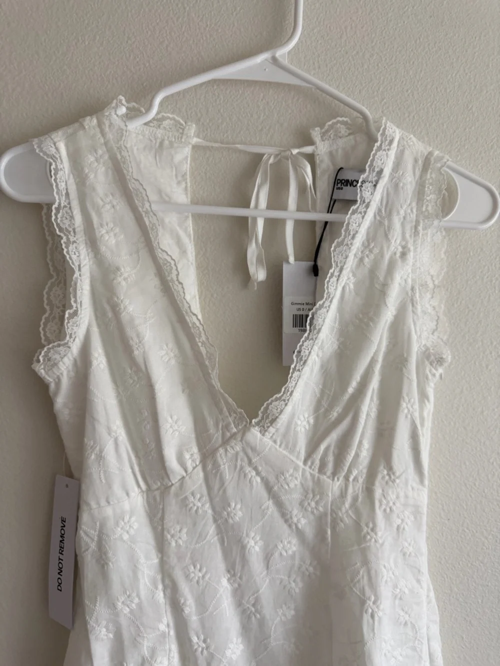 Princess Polly Gimmie Mini Dress in White - Delicate Embroidered Slip - Picture 3 of 9